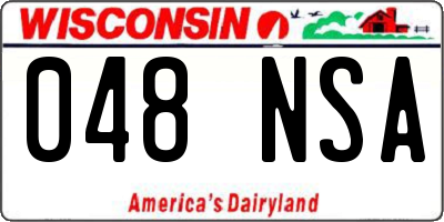 WI license plate 048NSA