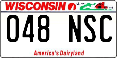 WI license plate 048NSC