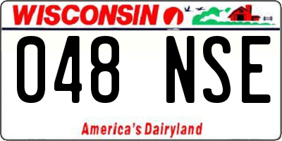 WI license plate 048NSE