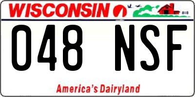 WI license plate 048NSF