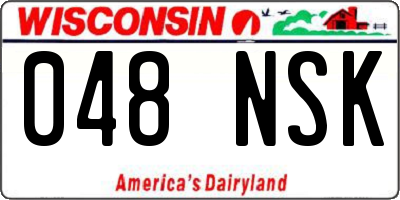 WI license plate 048NSK
