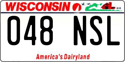 WI license plate 048NSL