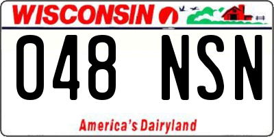 WI license plate 048NSN