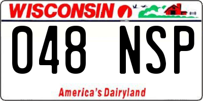 WI license plate 048NSP