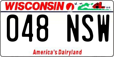 WI license plate 048NSW