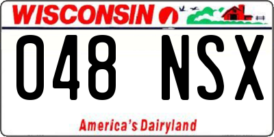 WI license plate 048NSX