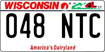 WI license plate 048NTC
