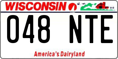 WI license plate 048NTE