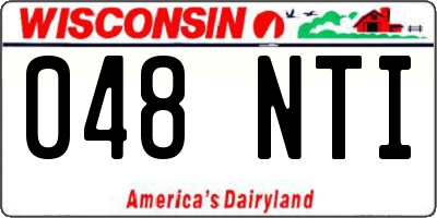 WI license plate 048NTI