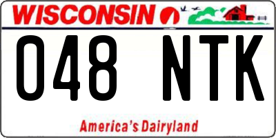 WI license plate 048NTK
