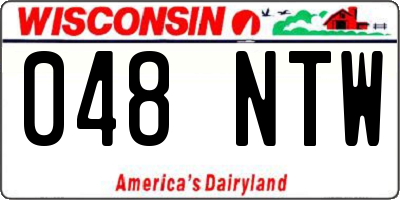 WI license plate 048NTW