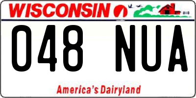 WI license plate 048NUA