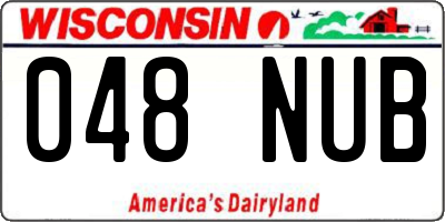 WI license plate 048NUB