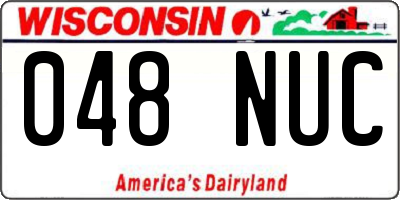 WI license plate 048NUC