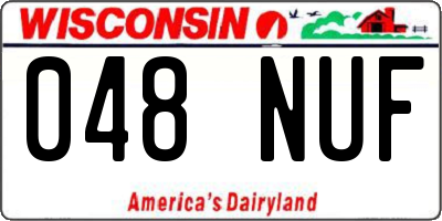 WI license plate 048NUF