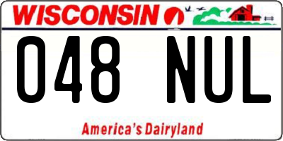 WI license plate 048NUL