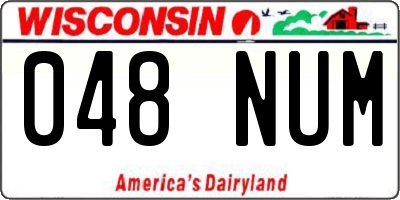 WI license plate 048NUM