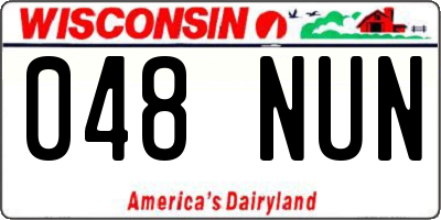 WI license plate 048NUN