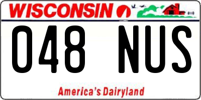 WI license plate 048NUS