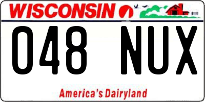 WI license plate 048NUX