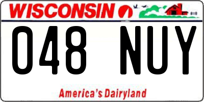 WI license plate 048NUY