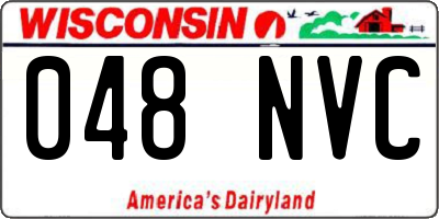 WI license plate 048NVC