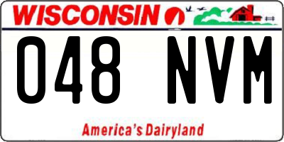WI license plate 048NVM