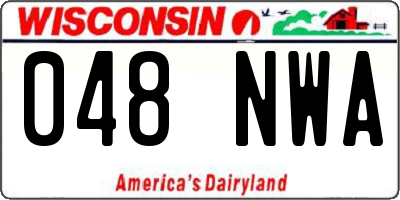 WI license plate 048NWA