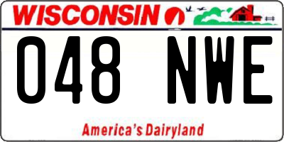 WI license plate 048NWE