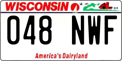 WI license plate 048NWF