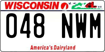 WI license plate 048NWM