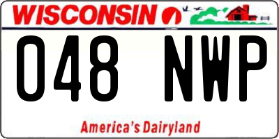 WI license plate 048NWP