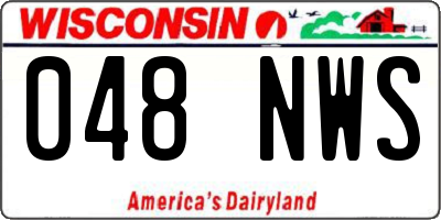 WI license plate 048NWS