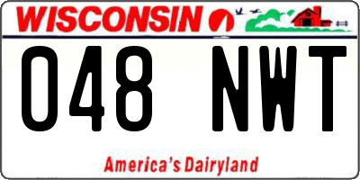WI license plate 048NWT