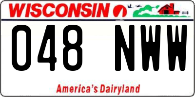 WI license plate 048NWW
