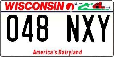 WI license plate 048NXY