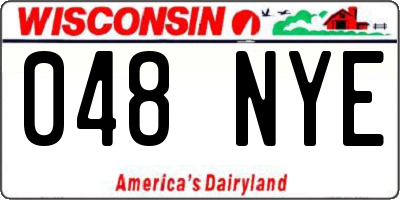 WI license plate 048NYE