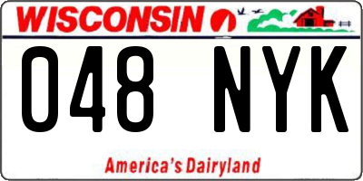 WI license plate 048NYK