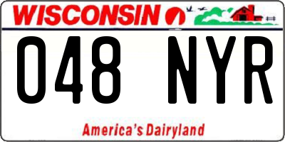 WI license plate 048NYR