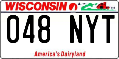 WI license plate 048NYT