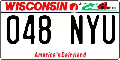 WI license plate 048NYU