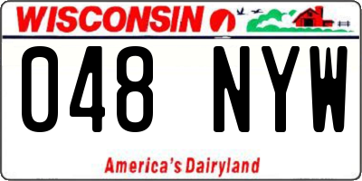 WI license plate 048NYW