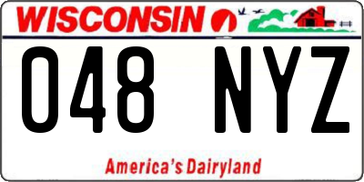 WI license plate 048NYZ