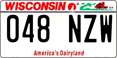 WI license plate 048NZW