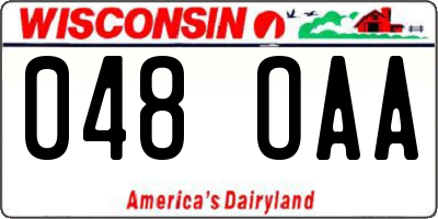 WI license plate 048OAA