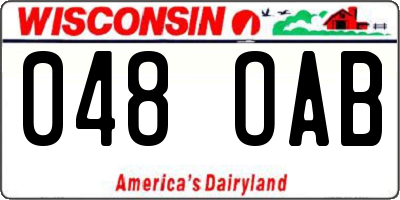 WI license plate 048OAB