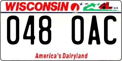 WI license plate 048OAC