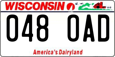 WI license plate 048OAD