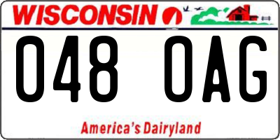 WI license plate 048OAG
