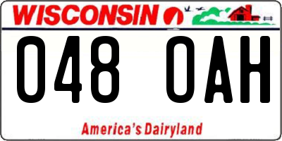 WI license plate 048OAH